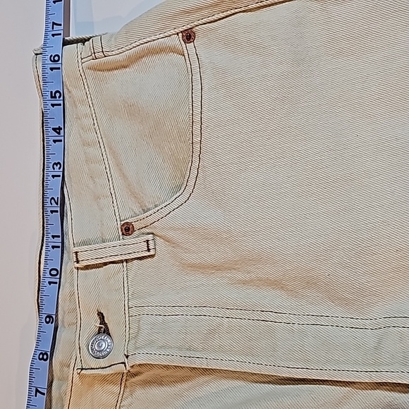 VTG Levi's 501 Cutoffs Shorts Bermuda Jorts Denim Jeans 1990 Button Fly Beige 34 - Picture 10 of 12